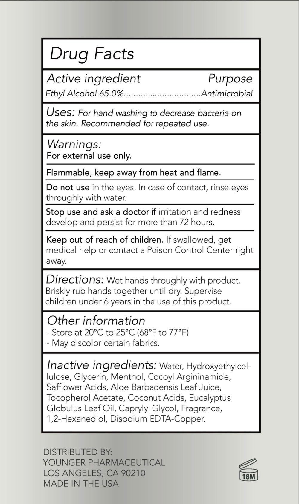 Hand Sanitizer with Aloe Vera and Vitamin E